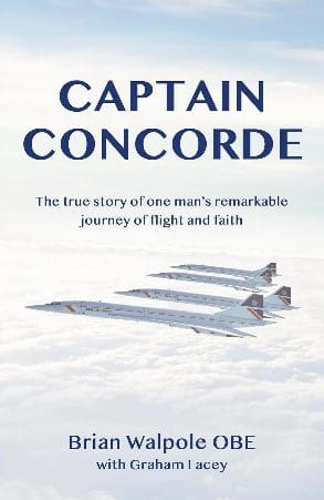 Book cover of "Captain Concorde" with planes.