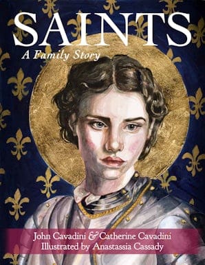 Book cover featuring illustrated saint portrait.