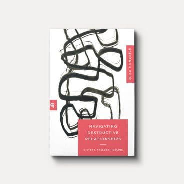 Book cover: abstract art, "Navigating Destructive Relationships".