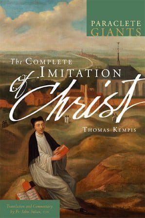 Book cover: "The Imitation of Christ" painting.