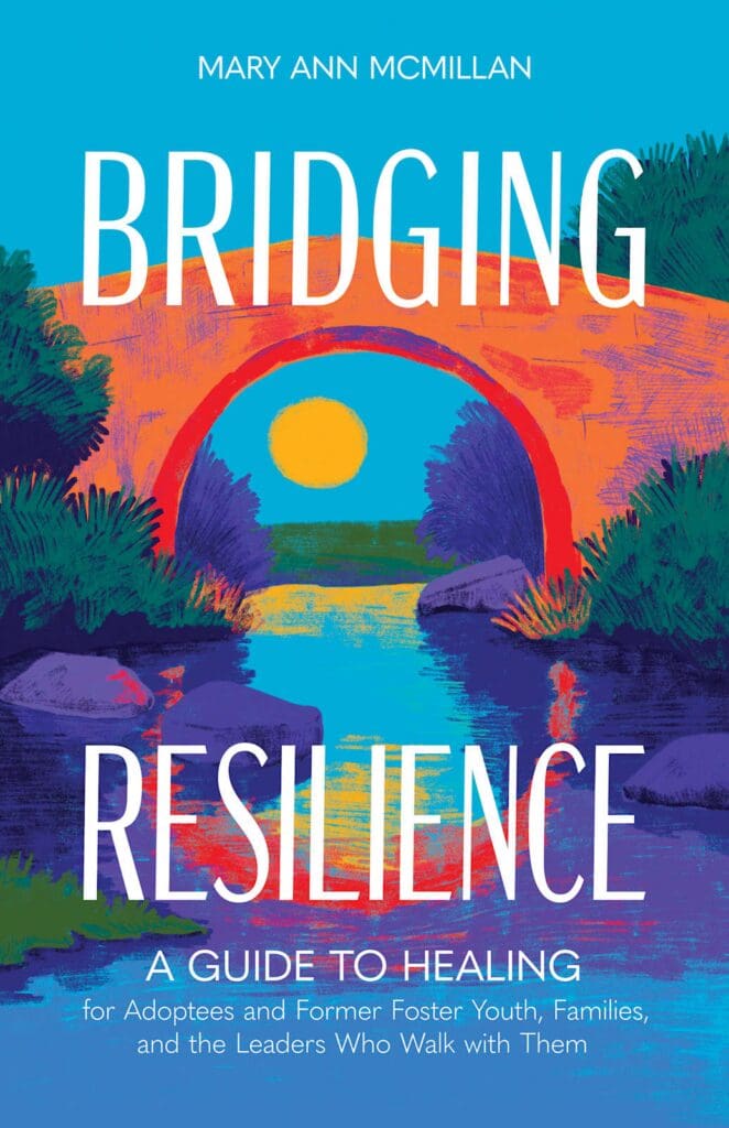 Vibrant landscape with arch bridge scene