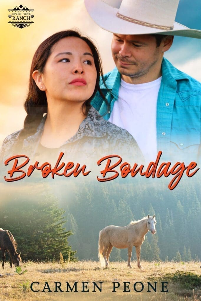 Couple with horse in scenic landscape