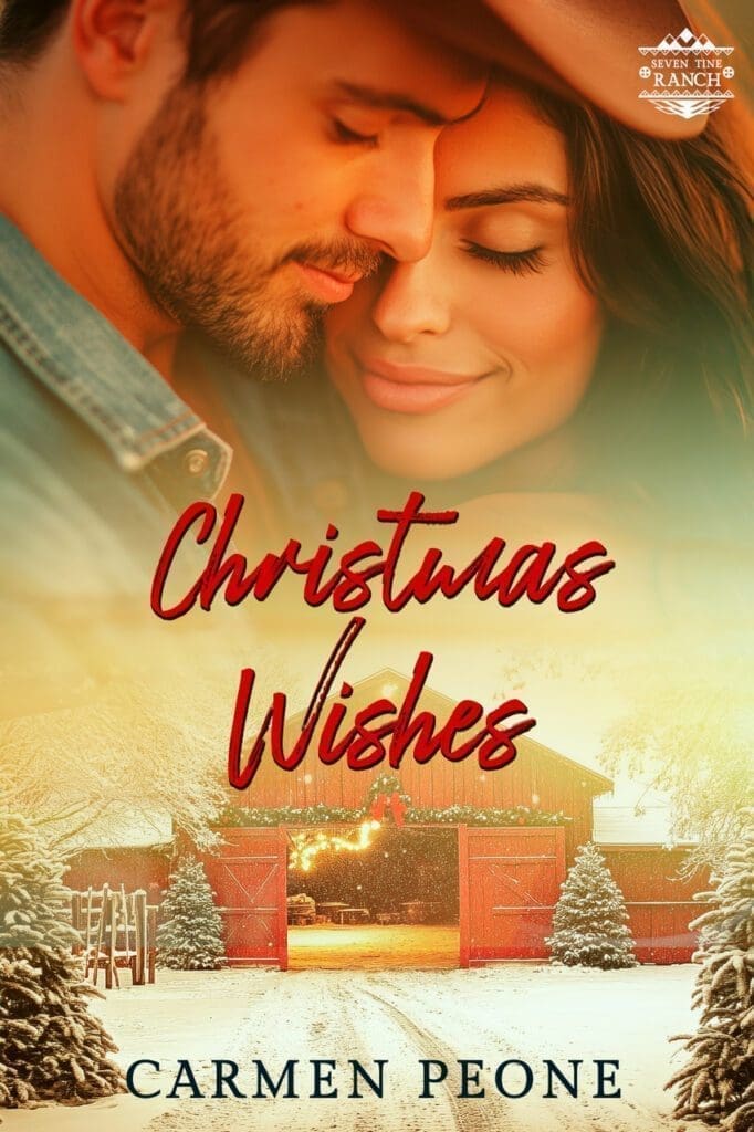 Romantic couple on Christmas book cover