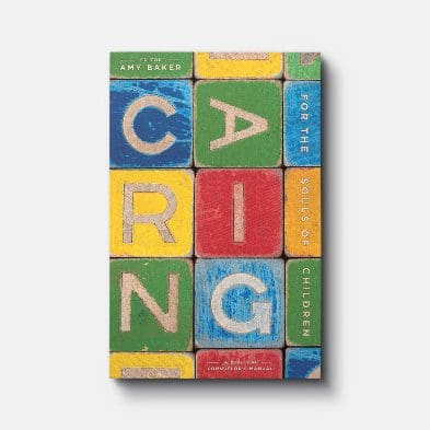 Colorful blocks spelling "Caring" book cover.