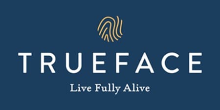 Blue logo with fingerprint and 'TRUEFACE' text